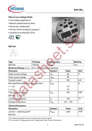 BAV 199 B6327 datasheet  